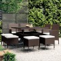 Garden dining set 9 pieces brown synthetic rattan by , Garden sets - Ref: Foro24-3058351, Price: 525,67 €, Discount: %