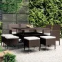 Juego de comedor de jardín 9 piezas ratán sintético marrón de , Conjuntos de jardín - Ref: Foro24-3058351, Precio: 517,55 €, ...