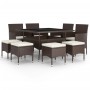 Garden dining set 9 pieces brown synthetic rattan by , Garden sets - Ref: Foro24-3058351, Price: 525,67 €, Discount: %