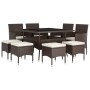 Garden dining set 9 pieces brown synthetic rattan by , Garden sets - Ref: Foro24-3058351, Price: 525,67 €, Discount: %