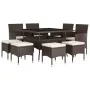 Juego de comedor de jardín 9 piezas ratán sintético marrón de , Conjuntos de jardín - Ref: Foro24-3058351, Precio: 517,55 €, ...