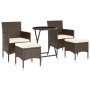 5-teiliges Gartenbistro-Set PE Rattan braunes gehärtetes Glas von , Gartensets - Ref: Foro24-3058391, Preis: 256,13 €, Rabatt: %
