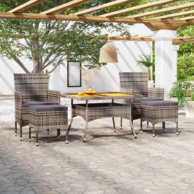 5 Stück synthetisches Rattan Garten Esszimmerset Akaziengrau Holz von , Gartensets - Ref: Foro24-3058353, Preis: 429,32 €, Ra...