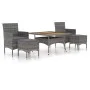 Set de comedor jardín 5 pzas ratán sintético madera acacia gris de , Conjuntos de jardín - Ref: Foro24-3058353, Precio: 418,1...