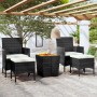 5 Stück synthetisches Rattan Gartentisch und Stühle schwarzes Akazienholz von , Gartensets - Ref: Foro24-3058372, Preis: 240,...