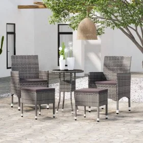 5-piece synthetic rattan garden furniture set in gray. by , Garden sets - Ref: Foro24-3058469, Price: 199,25 €, Discount: %