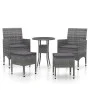 5-teiliges Gartenmöbel-Set aus synthetischem Rattangrau von , Gartensets - Ref: Foro24-3058469, Preis: 199,25 €, Rabatt: %