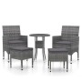 5-teiliges Gartenmöbel-Set aus synthetischem Rattangrau von , Gartensets - Ref: Foro24-3058469, Preis: 202,57 €, Rabatt: %