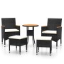 5-teiliges Gartenmöbel-Set Kunstrattan schwarz von , Gartensets - Ref: Foro24-3058476, Preis: 247,52 €, Rabatt: %