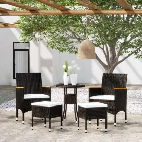 5-piece black synthetic rattan garden furniture set by , Garden sets - Ref: Foro24-3058474, Price: 246,71 €, Discount: %