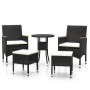 5-teiliges Gartenmöbel-Set aus schwarzem Kunstrattan von , Gartensets - Ref: Foro24-3058474, Preis: 246,71 €, Rabatt: %