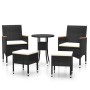 Juego de muebles de jardín 5 piezas ratán sintético negro de , Conjuntos de jardín - Ref: Foro24-3058474, Precio: 250,68 €, D...