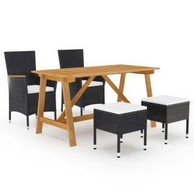 5-teiliges Garten-Esszimmerset schwarz von , Gartensets - Ref: Foro24-3068747, Preis: 349,65 €, Rabatt: %