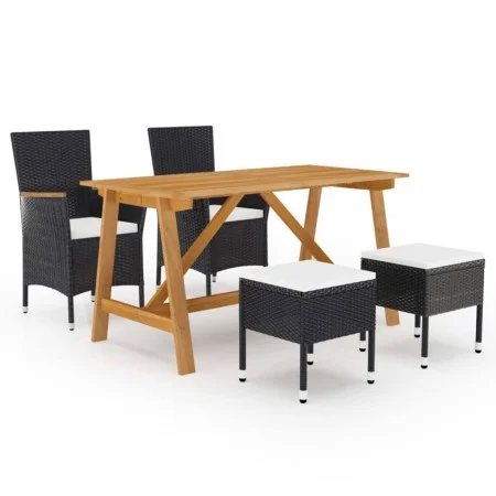 5-teiliges Garten-Esszimmerset schwarz von , Gartensets - Ref: Foro24-3068747, Preis: 349,62 €, Rabatt: %