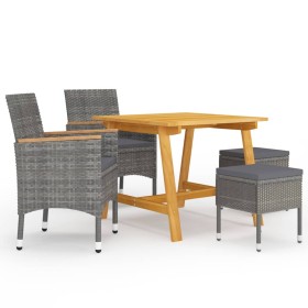 5-teiliges graues Garten-Esszimmerset von , Gartensets - Ref: Foro24-3068696, Preis: 312,89 €, Rabatt: %