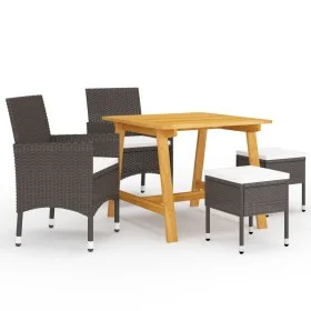5-teiliges braunes Esszimmerset für den Garten von , Gartensets - Ref: Foro24-3068694, Preis: 301,08 €, Rabatt: %