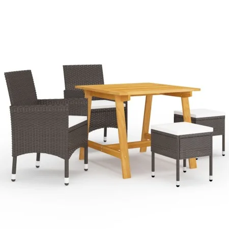 Juego de comedor de jardín de 5 piezas marrón de , Conjuntos de jardín - Ref: Foro24-3068694, Precio: 301,05 €, Descuento: %