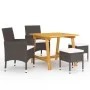 Juego de comedor de jardín de 5 piezas marrón de , Conjuntos de jardín - Ref: Foro24-3068694, Precio: 301,05 €, Descuento: %