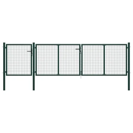 Puerta de jardín de acero verde 400x75 cm de vidaXL, Puertas de jardín - Ref: Foro24-144310, Precio: 341,86 €, Descuento: %