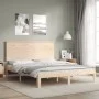 Bettgestell mit Massivholzkopfteil 160x200 cm von , Betten und Lattenroste - Ref: Foro24-3193671, Preis: 146,43 €, Rabatt: %
