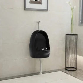 Wall-mounted urinal with black ceramic flush valve by vidaXL, Urinals - Ref: Foro24-143988, Price: 135,51 €, Discount: %