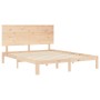 Bed frame with solid wood headboard 160x200 cm by , Beds and slatted bases - Ref: Foro24-3193671, Price: 148,37 €, Discount: %