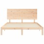 Bed frame with solid wood headboard 160x200 cm by , Beds and slatted bases - Ref: Foro24-3193671, Price: 148,37 €, Discount: %