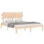 Bed frame with solid wood headboard 160x200 cm by , Beds and slatted bases - Ref: Foro24-3193736, Price: 133,18 €, Discount: %