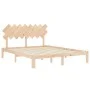 Bed frame with solid wood headboard 160x200 cm by , Beds and slatted bases - Ref: Foro24-3193736, Price: 131,54 €, Discount: %