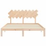 Bed frame with solid wood headboard 160x200 cm by , Beds and slatted bases - Ref: Foro24-3193736, Price: 133,18 €, Discount: %