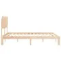 Bed frame with solid wood headboard 160x200 cm by , Beds and slatted bases - Ref: Foro24-3193736, Price: 131,54 €, Discount: %