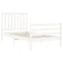 White solid wood bed frame with headboard 100x200 cm by , Beds and slatted bases - Ref: Foro24-3194237, Price: 126,17 €, Disc...