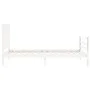 White solid wood bed frame with headboard 100x200 cm by , Beds and slatted bases - Ref: Foro24-3194237, Price: 126,17 €, Disc...