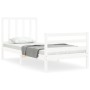Estructura de cama con cabecero madera maciza blanco 100x200 cm de , Camas y somieres - Ref: Foro24-3193847, Precio: 108,52 €...