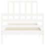 Weißer Massivholzbettrahmen mit Kopfteil 100x200 cm von , Betten und Lattenroste - Ref: Foro24-3193847, Preis: 108,59 €, Raba...