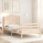 Bed frame with solid wood headboard 100x200 cm by , Beds and slatted bases - Ref: Foro24-3194171, Price: 127,70 €, Discount: %
