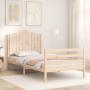 Estructura de cama con cabecero madera maciza 100x200 cm