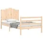 Bed frame with solid wood headboard 100x200 cm by , Beds and slatted bases - Ref: Foro24-3194171, Price: 127,70 €, Discount: %