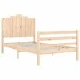Bed frame with solid wood headboard 100x200 cm by , Beds and slatted bases - Ref: Foro24-3194171, Price: 127,70 €, Discount: %