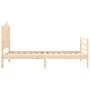 Bed frame with solid wood headboard 100x200 cm by , Beds and slatted bases - Ref: Foro24-3194171, Price: 127,70 €, Discount: %
