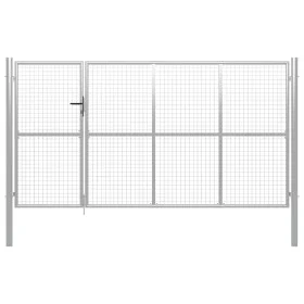 Silbernes Gartentor aus Stahl, 350 x 150 cm von vidaXL, Gartentore - Ref: Foro24-144343, Preis: 561,05 €, Rabatt: %