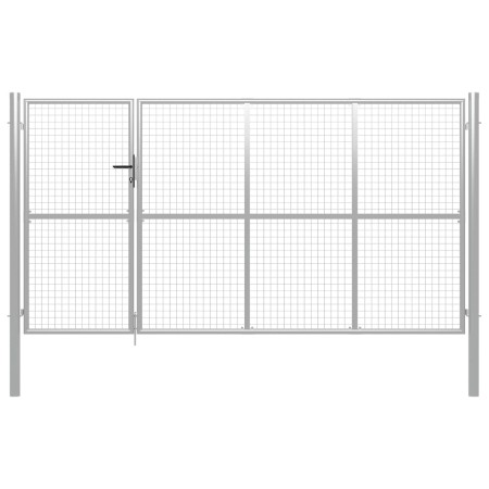 Puerta de jardín de acero plateado 350x150 cm de vidaXL, Puertas de jardín - Ref: Foro24-144343, Precio: 573,23 €, Descuento: %