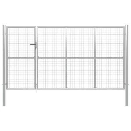 Silver steel garden gate 350x150 cm by vidaXL, garden gates - Ref: Foro24-144343, Price: 559,87 €, Discount: %