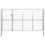 Puerta de jardín de acero plateado 350x150 cm de vidaXL, Puertas de jardín - Ref: Foro24-144343, Precio: 559,87 €, Descuento: %