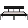 Bettgestell aus massivem schwarzem Kiefernholz, 140 x 190 cm von , Betten und Lattenroste - Ref: Foro24-810131, Preis: 135,70...