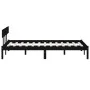 Solid black pine wood bed frame 140x190 cm by , Beds and slatted bases - Ref: Foro24-810131, Price: 135,70 €, Discount: %