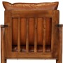 Sillón de cuero auténtico marrón con madera de acacia by , Armchairs - Ref: Foro24-246480, Price: 223,18 €, Discount: %
