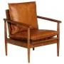 Brauner Ledersessel mit Akazienholz von , Sessel - Ref: Foro24-246480, Preis: 221,21 €, Rabatt: %