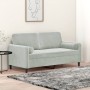 2-Sitzer-Sofa mit hellgrauen Samtkissen 140 cm von , Sofas - Ref: Foro24-3200881, Preis: 191,91 €, Rabatt: %
