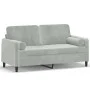 2-seater sofa with light gray velvet cushions, 140 cm by , Sofas - Ref: Foro24-3200881, Price: 190,03 €, Discount: %